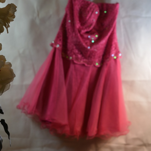 Strapless Sequin/Lace/ Netting Short Party Dress SZ XL Narianna - Picture 2 of 7